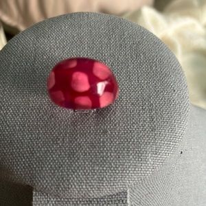 Funky pink polka dot ring